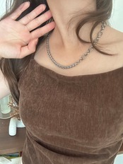 SS マグネットツインチェーンミックスネックレス