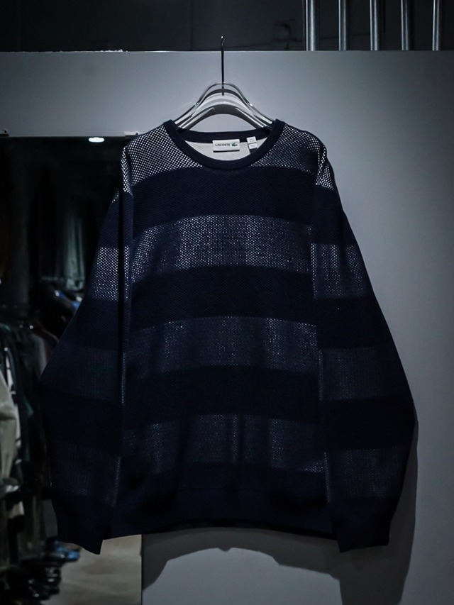 【add (C) vintage】"LACOSTE" Gradation Horizontal Stripe Loose Pullover Knit