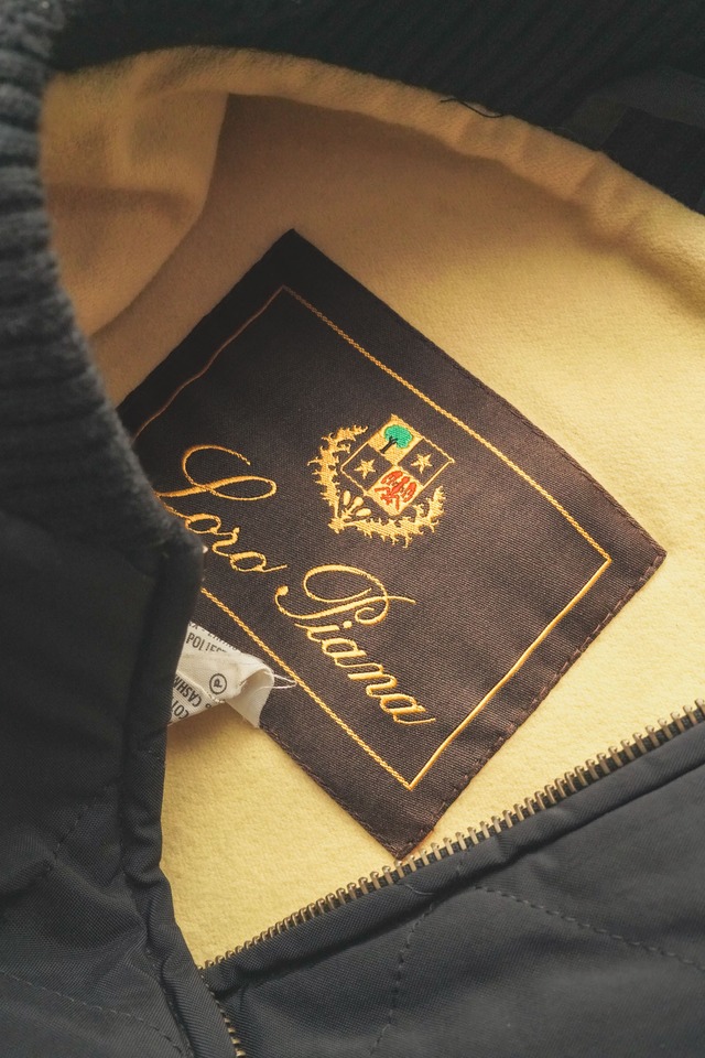 80's "Loro Piana" Nylon Shell Cotton Cashmere Lining Quilting Reversible Vest Made in ITALY
