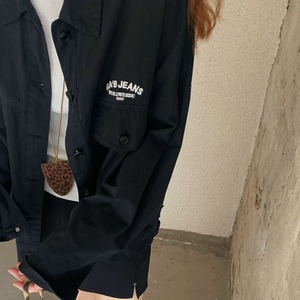 embroidered logo over jacket J00019