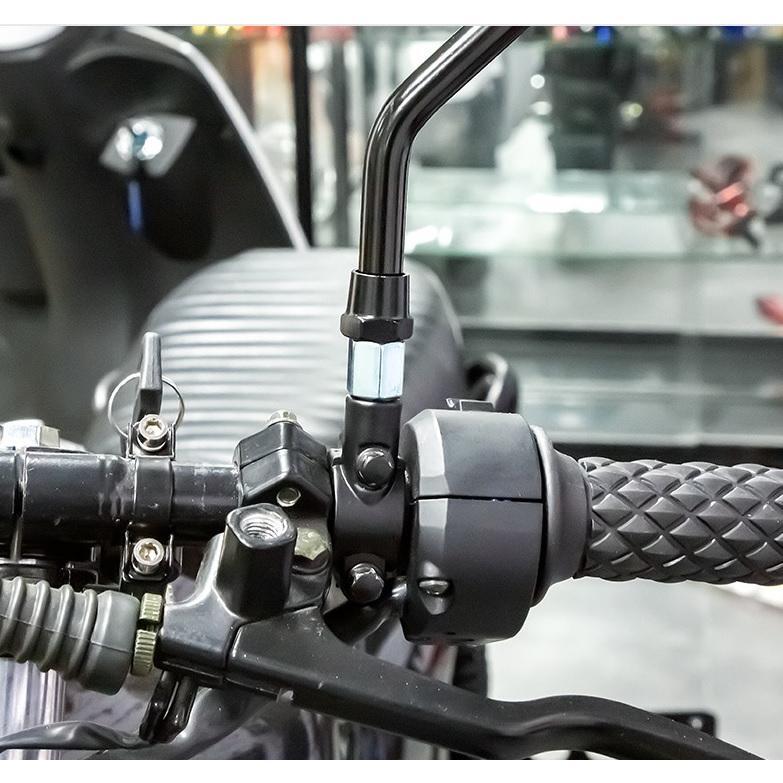 バイク用ミラー 延長アダプター 変換アダプター シルバー 1個