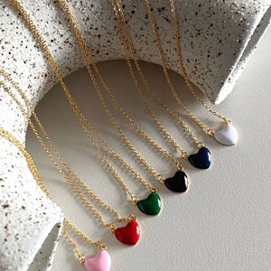 18k point heart necklace【 6color 】°