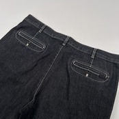 PAPAS パパス ツータック ブラック ソフト デニム パンツ サイズ 56 (2XL) /メンズ/ブラックデニム
