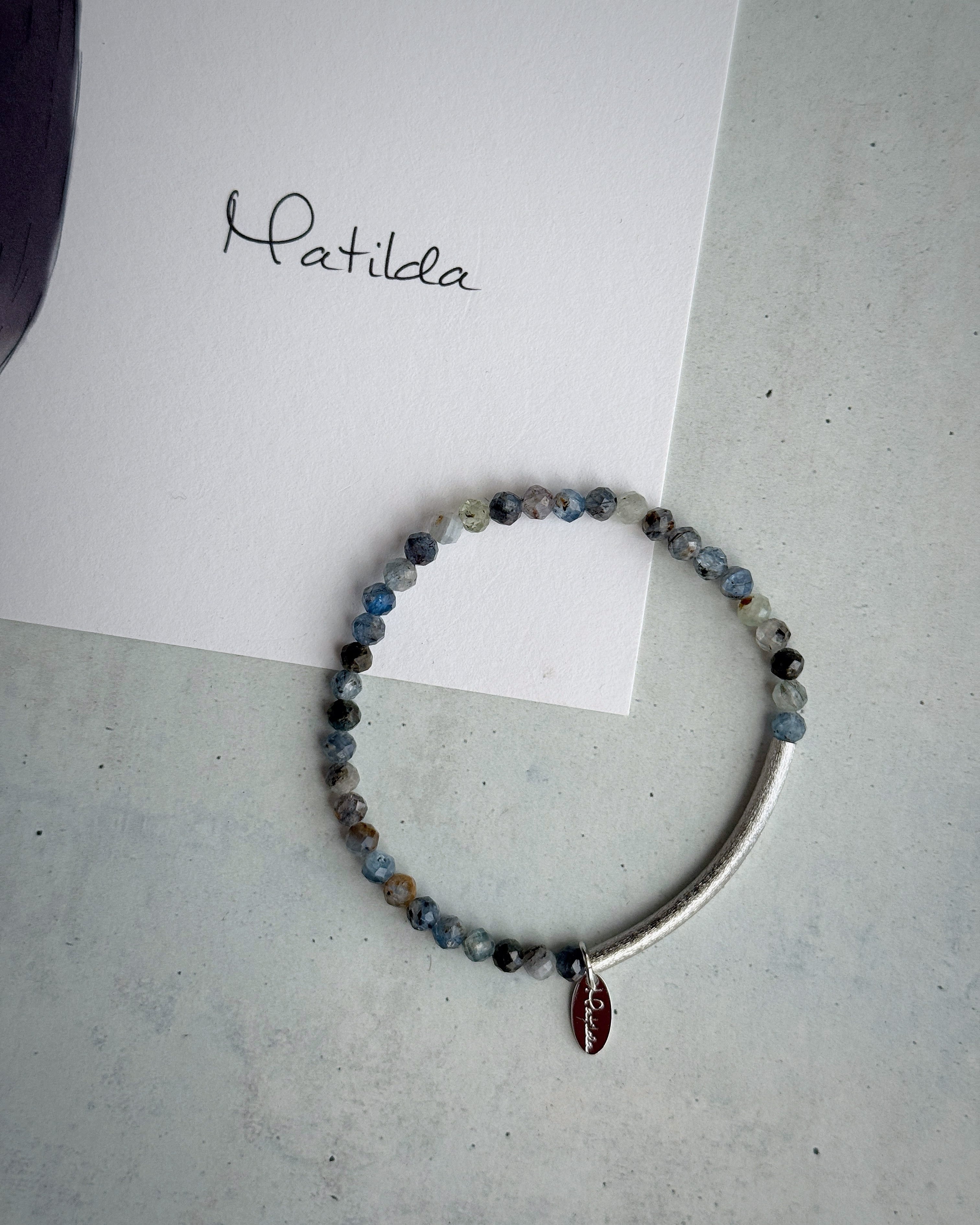 Tube & stone bracelet(カイヤナイト)