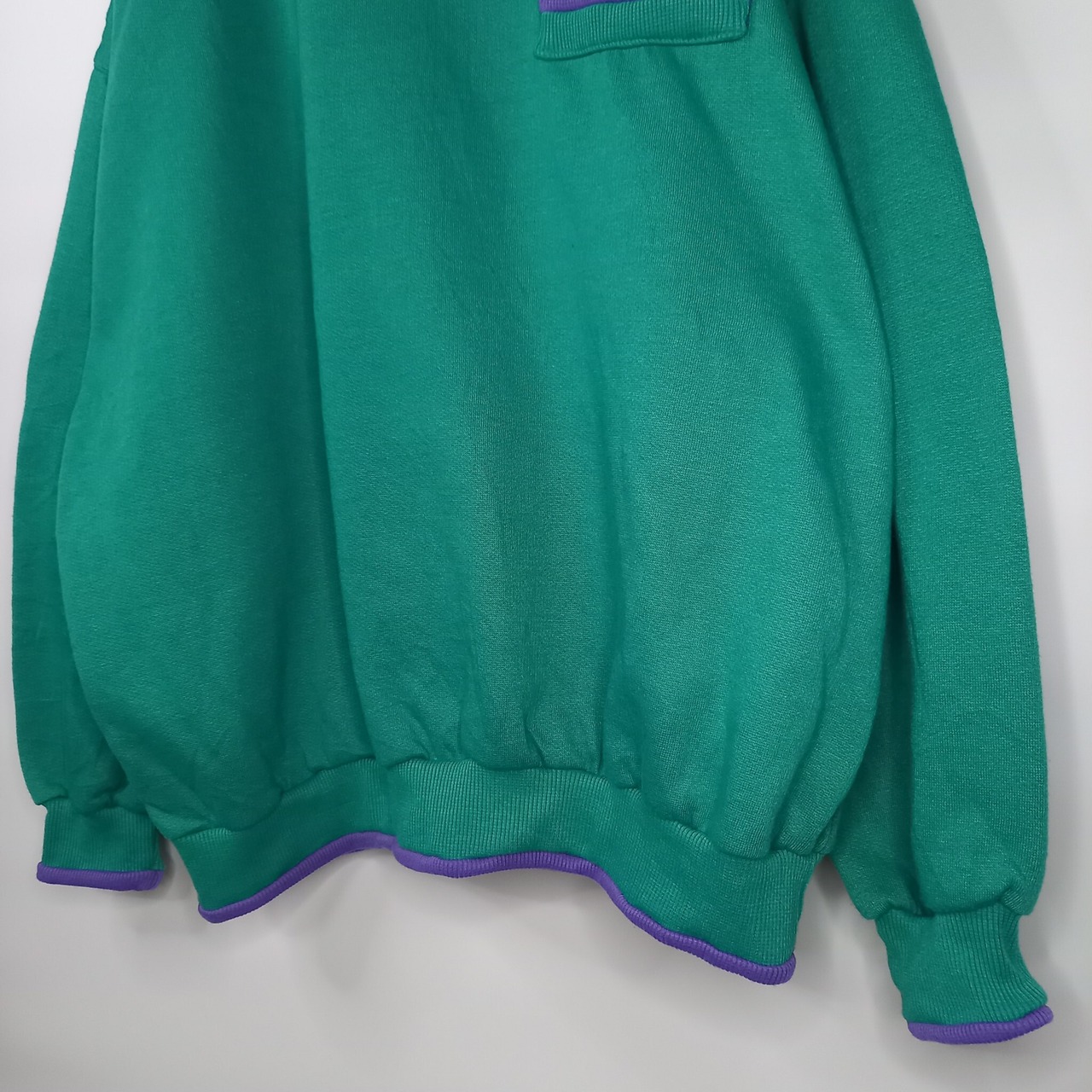 80s 90s　シンガポール製　スウェット　ポロシャツ　トレーナー　無地　P/L