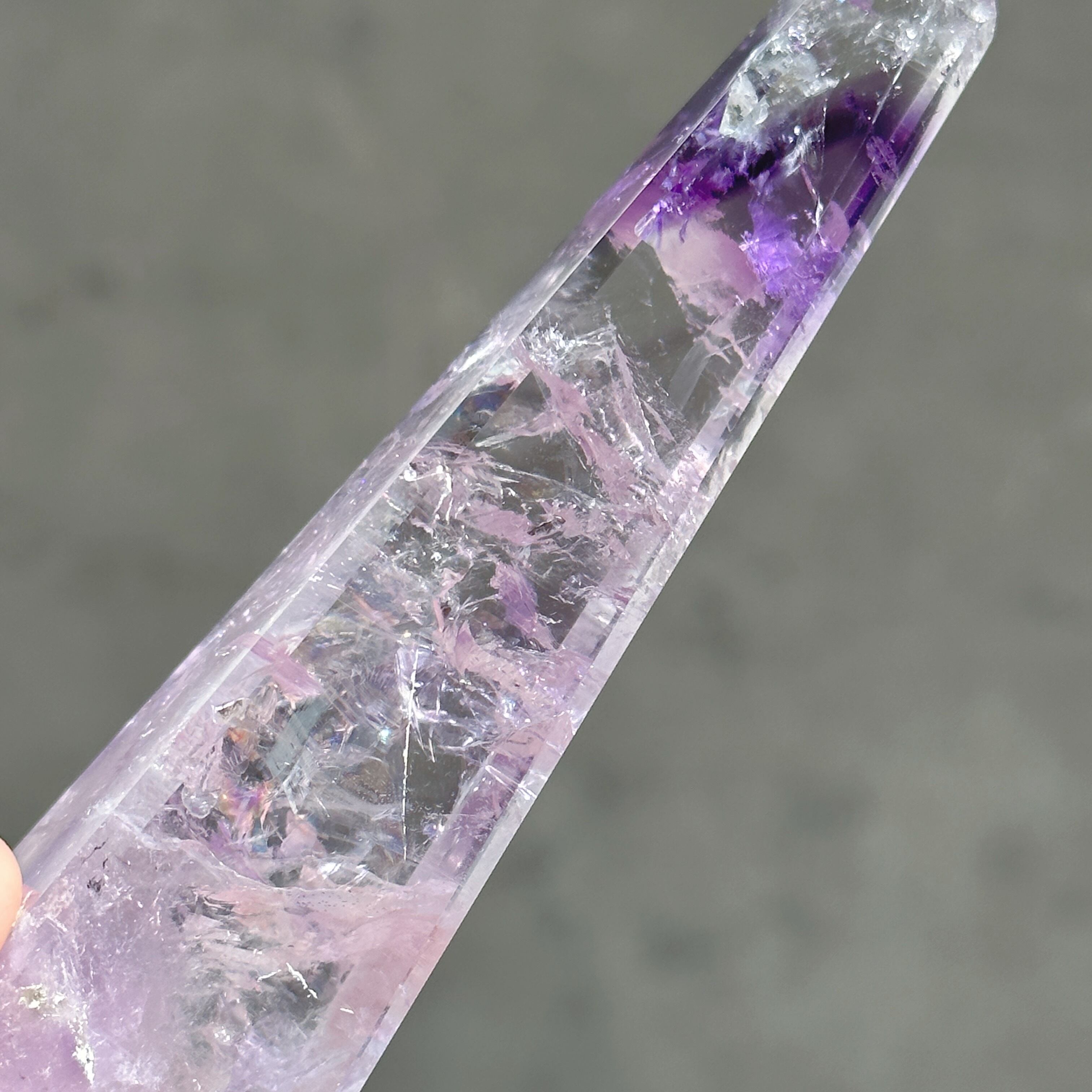 透明感・虹◎ファントムアメジスト オベリスク03◇Phantom Amethyst