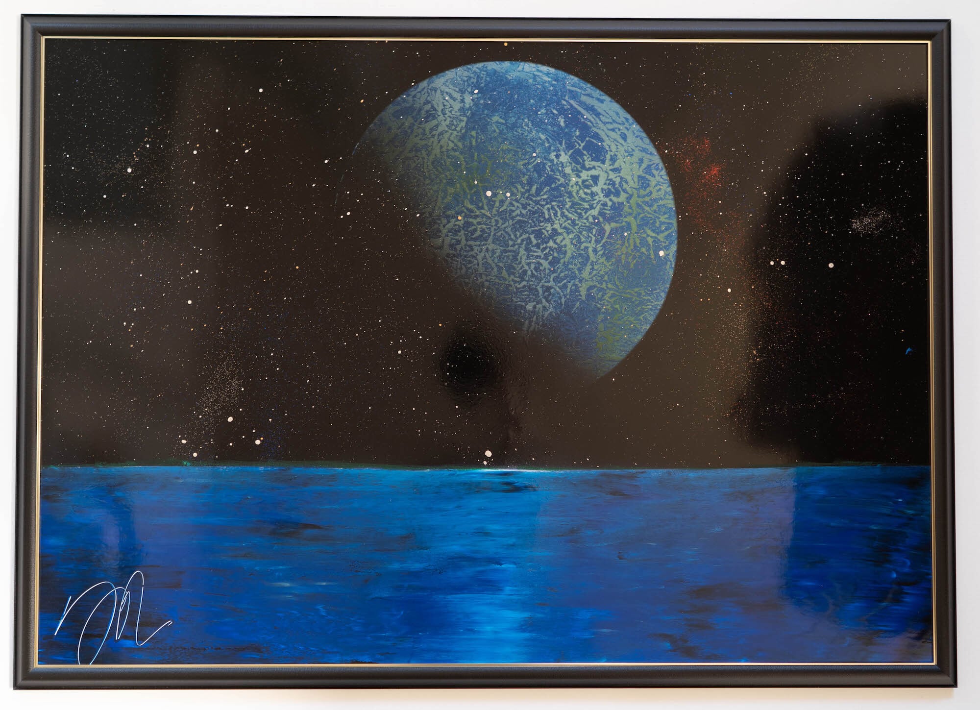 Earth with the ocean / 地球、海をテーマにしたスプレーアート作品