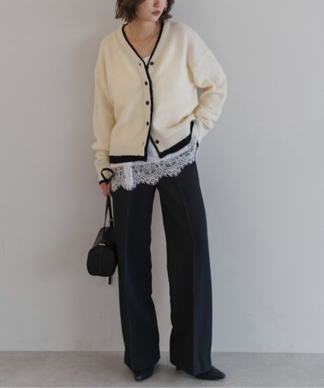 配色Vネックカーデ