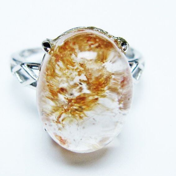 ガーデンクォーツ 指輪 ガーデン水晶 リング フリーサイズ 13号 一点物 メール便可 [M便 1/20] 115-6919