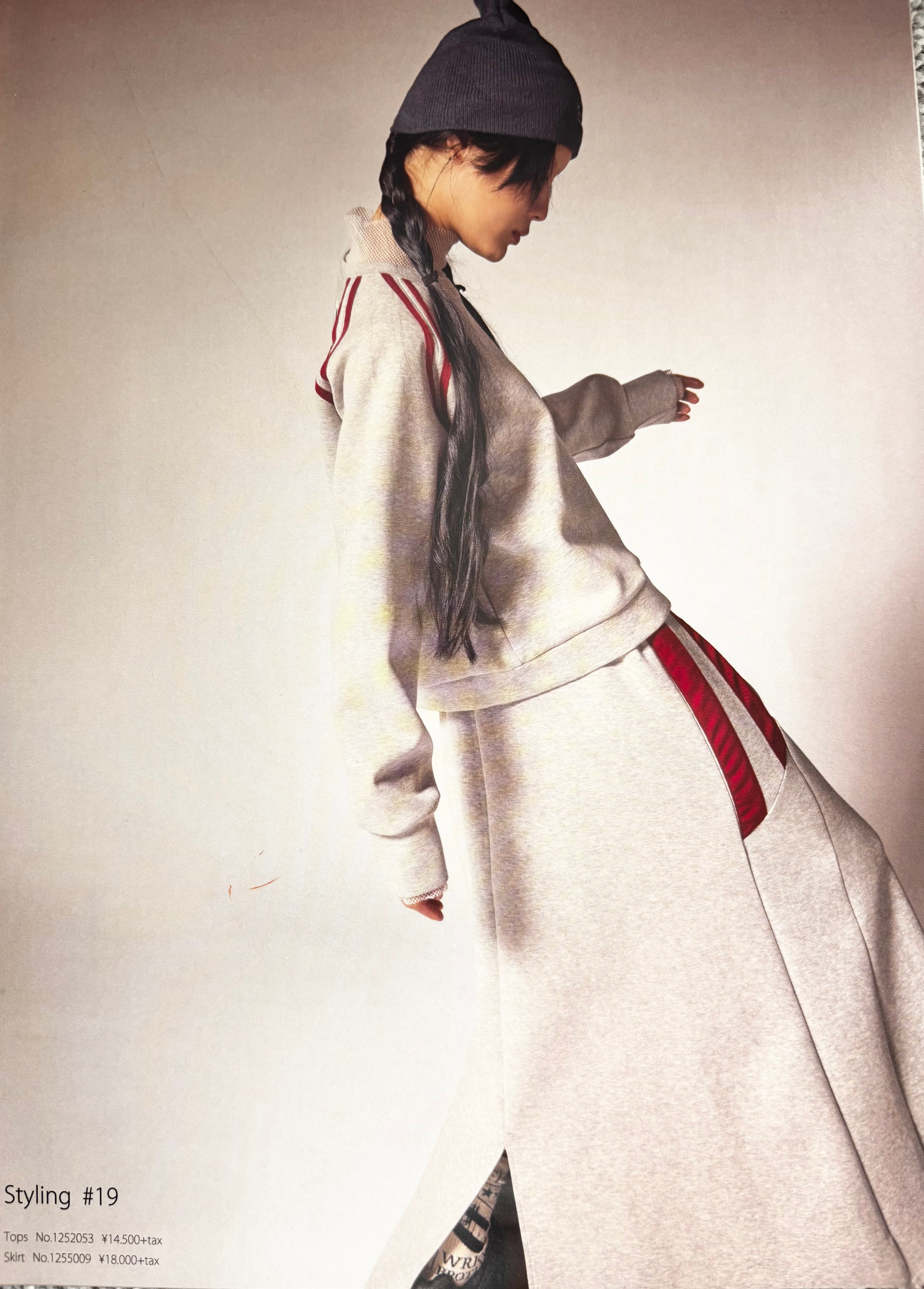 配色ラインスウェットフレアスカート/NO.1255009