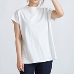 【シンプル＆抜け感デザイン★】モックネックフレンチスリーブTシャツ４カラー