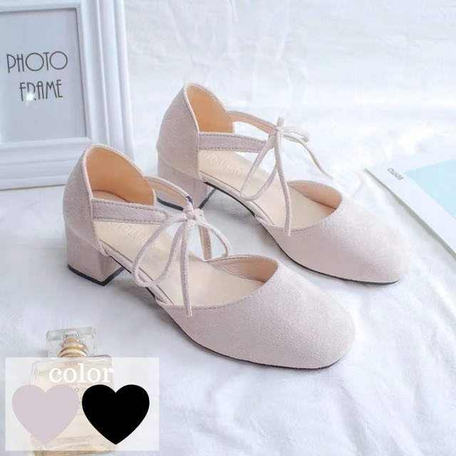 スウェードリボンパンプス＊SH011