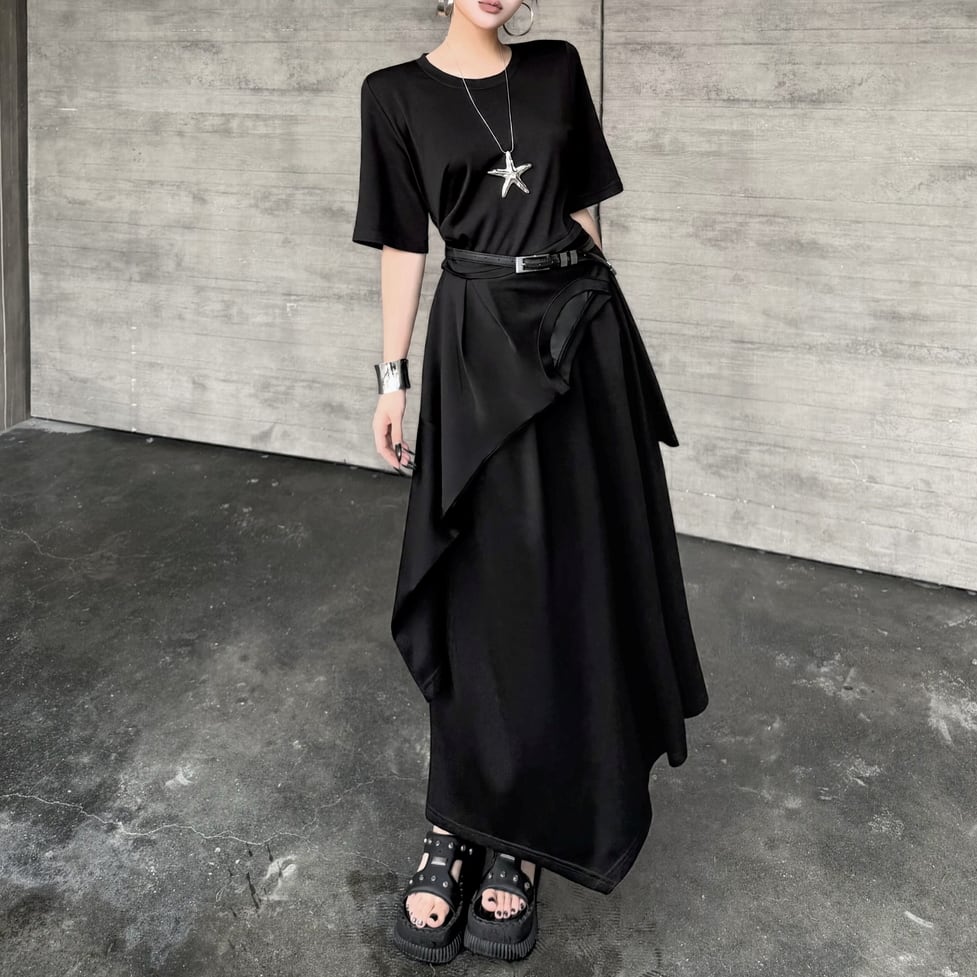 asymmetry t shirt onepiece / l0787
