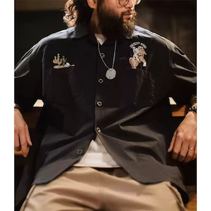 Embroidered collared shirt P692
