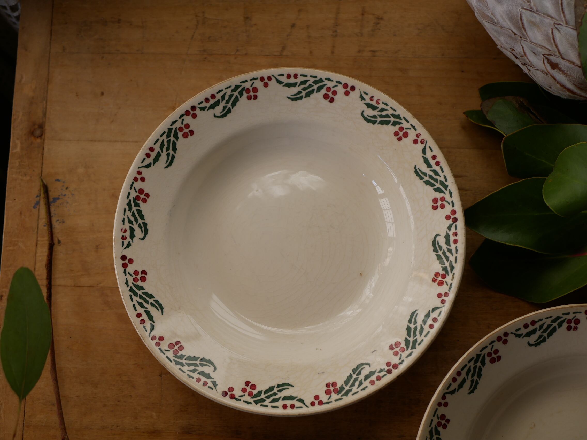 ヒイラギ 深皿 アンティークプレート ブロカントのある暮らし フランス