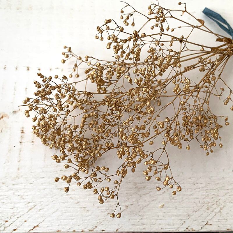 かすみ草 ゴールド プリザーブドフラワー 自然素材こわけ専門店 あじさいや