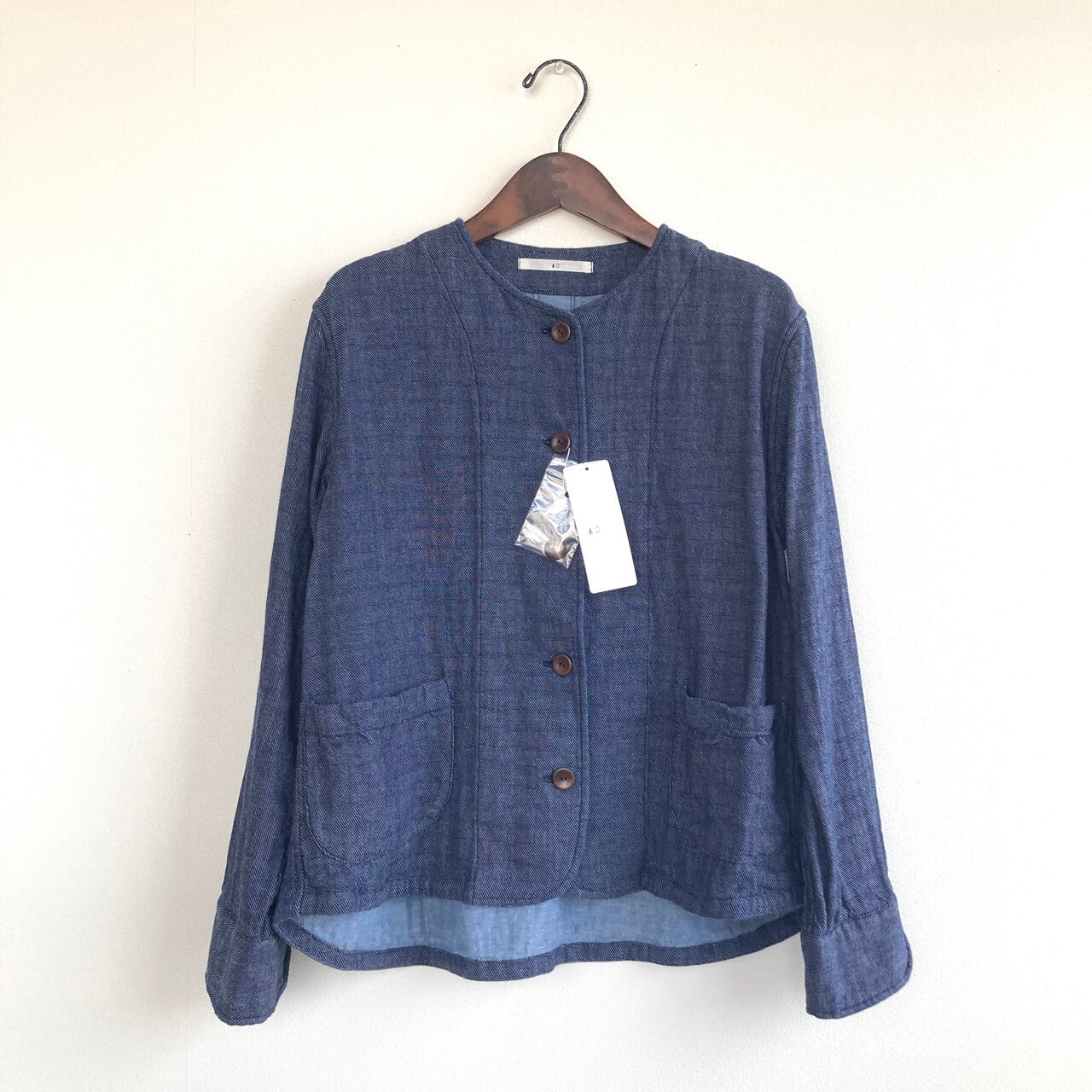 AO daikanyama アオダイカンヤマ ガーゼノーカラージャケット 黒