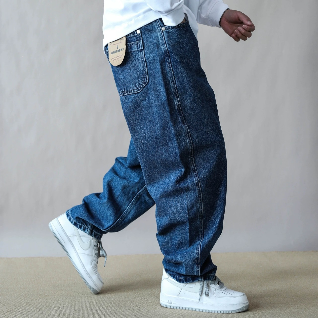 Vintage wash wide denim pants 1364 - 6
