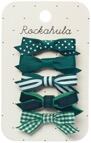 HBTS210G:School Bow Clip Set-GREEN