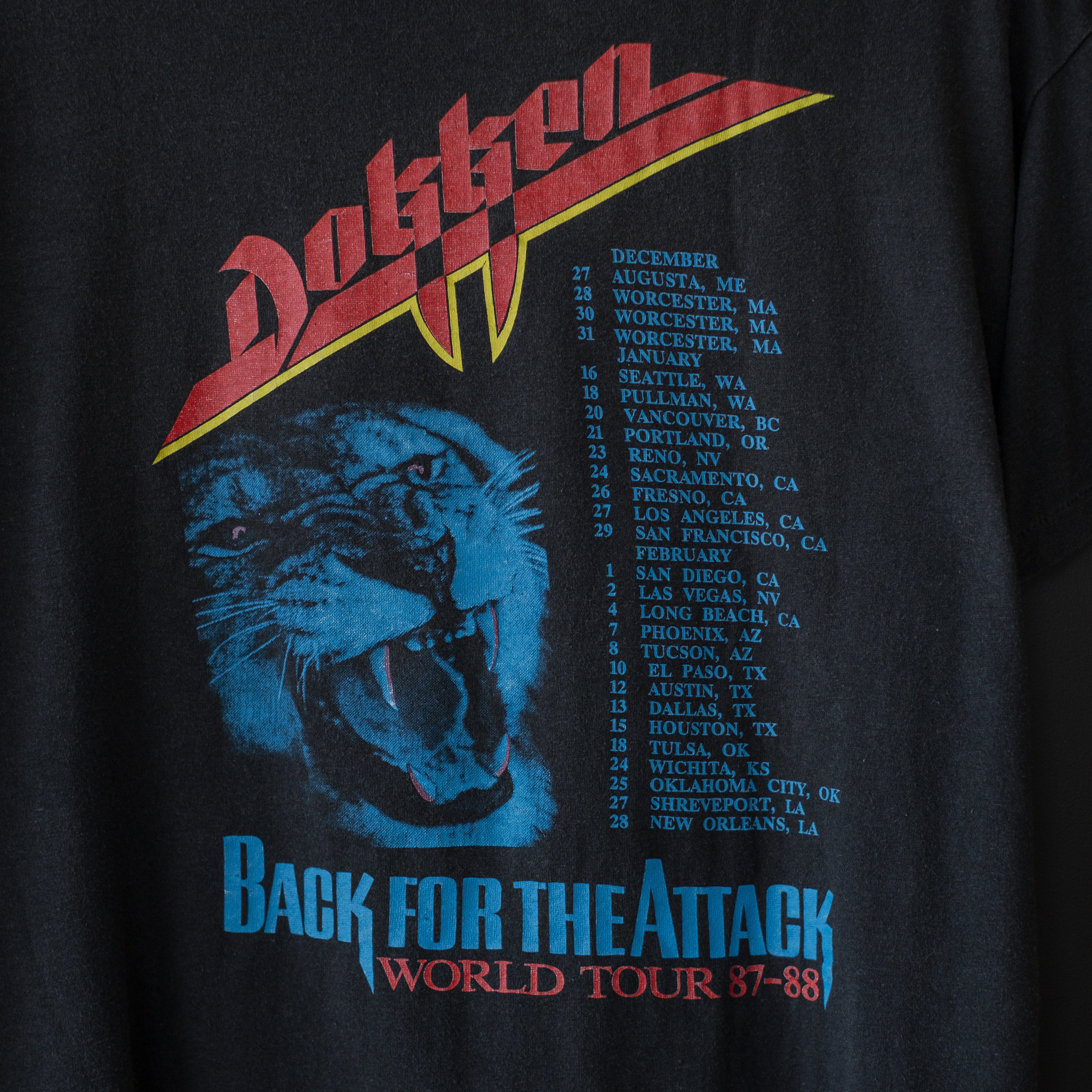 used- 1987 Dokken tour tee (back for the attack) | dros dro