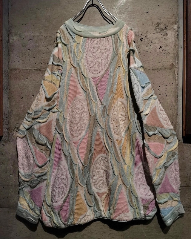 【Caka】“COOGI” Pastel Color Vintage 3D Knit