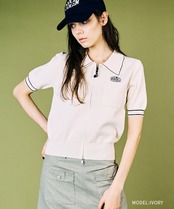 ジップアップポロニットTOPS (IVORY)　CQ-49027
