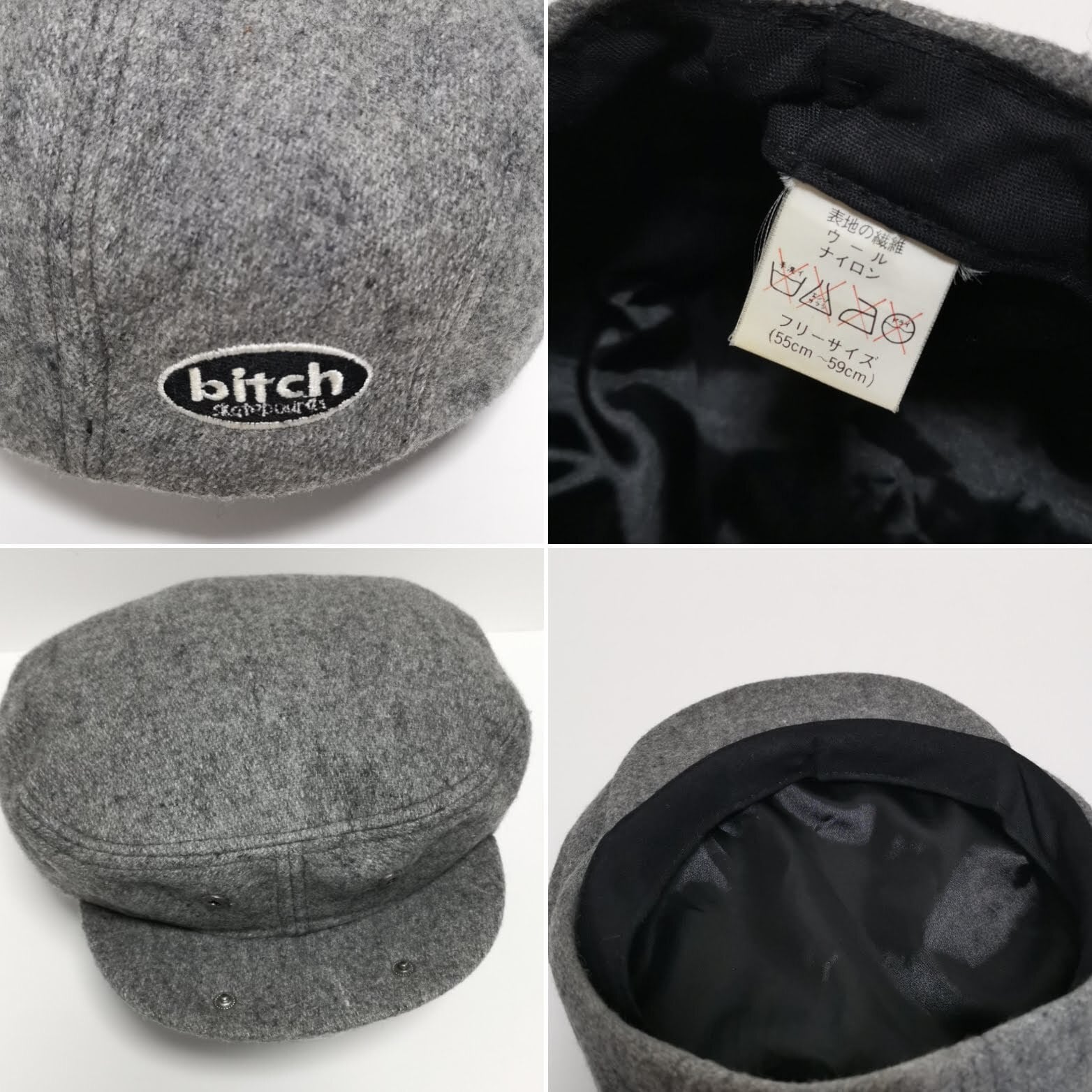 送料無料 90s ビッチ bitch skateboards ハンチング キャップ CAP 