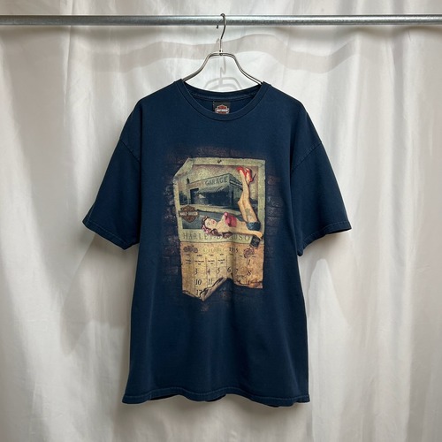 Harley-Davidson　ピンナップガール　両面プリント　バイク　Tシャツ　XL