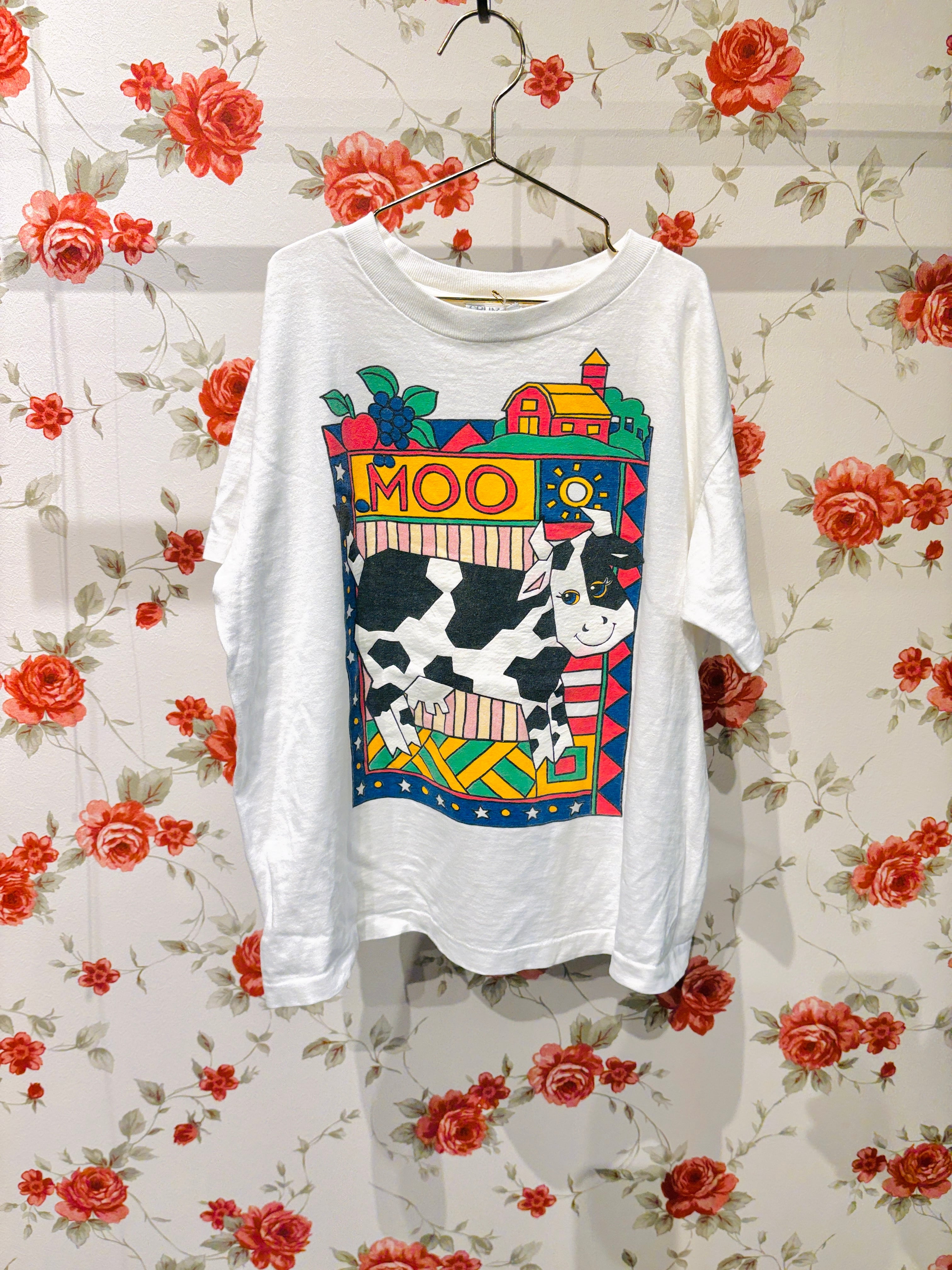 【KIDS vintage】 Cow T-sh . about 9-12y