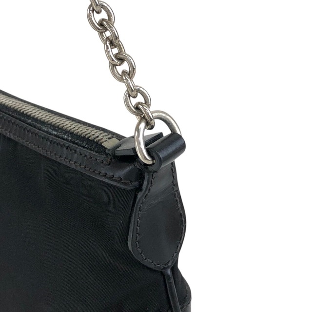 PRADA プラダ ショルダーバッグ ブラック トライアングルロゴ PVC レザー チェーンショルダー コーナーレザー vintage ヴィンテージ オールド 3m6ggr