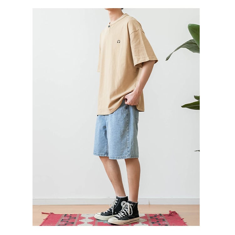 ★HENRY COLOR EMBROIDERY T-SHIRT　18055