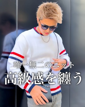 STRETCH TRICOLOR KNIT【BEL24-011】