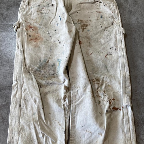 00s- Dickies ペインターパンツ ホワイト トリプルステッチ 無地 エルサルバドル製 34/32 pants 詳細写真5