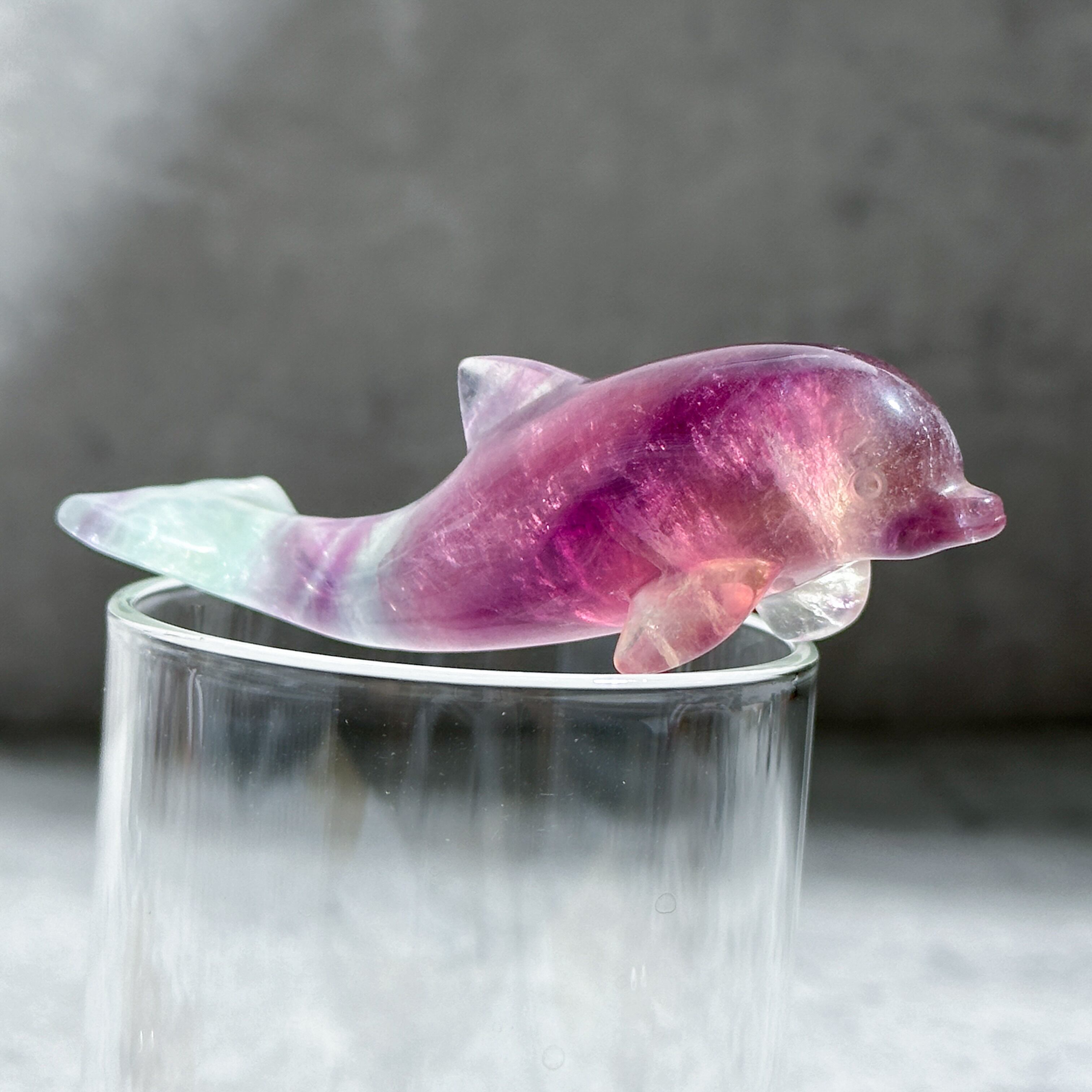 レインボーフローライト イルカ33◇Fluorite◇天然石・パワーストーン