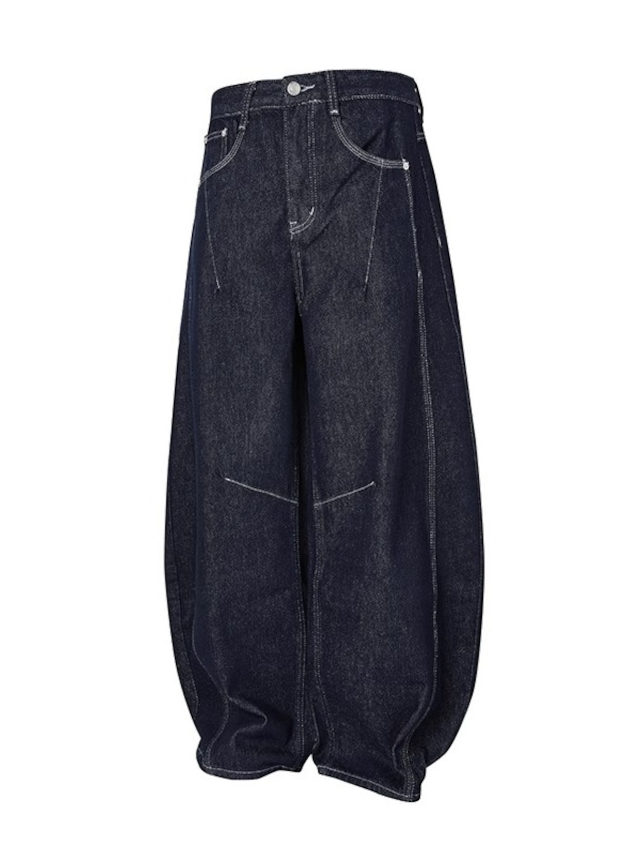 Balloon Silhouette Denim Pants
