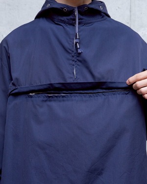 70s “ALPIN” half-zip smock parka / Tetoron-cotton weather cloth / large kangaroo zip pocket / Made in NORWAY