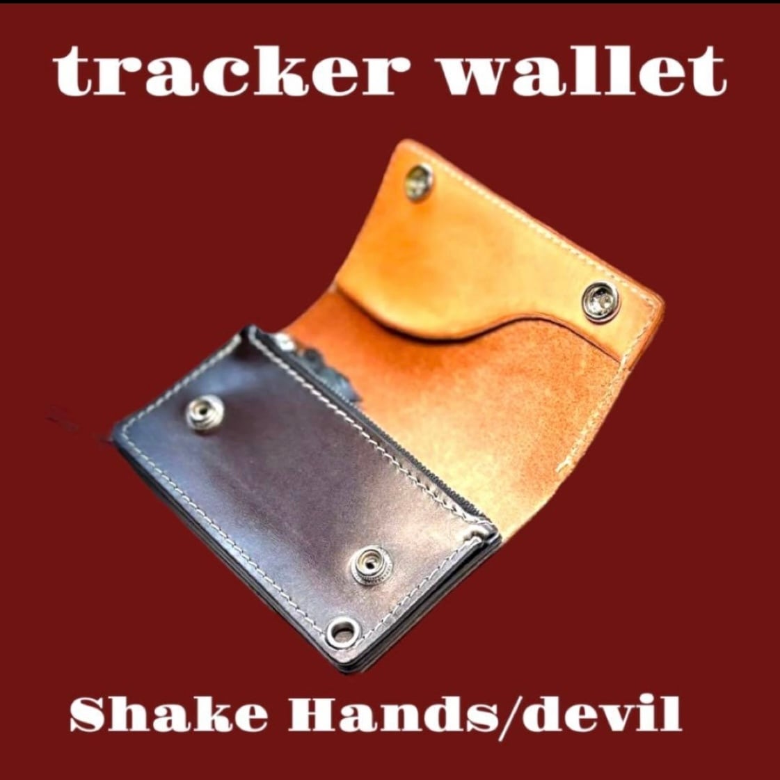 受注製作】カービング ミドル トラッカーウォレット アメトラ/trust no