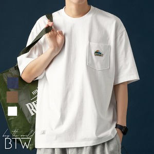 【韓国メンズファッション】ラウンドネック半袖Tシャツ シンプル カジュアル 無地 きれいめ BW2473