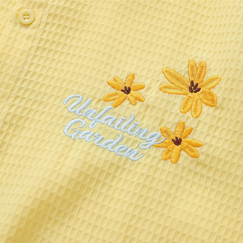 ❀花柄刺繍入りシャツ！【UATONLINEシリーズ】☆シャツ☆ 3color ユニ