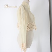 社交ダンス 衣装 スタンダード トップス レッスンウェア レディース アイボリー Fantasy ファンタジー ホワイト系 レース 長袖 練習着 アイボリー系 レディース用 トップス ダンスウェア 練習用 衣装 日本製 お洒落 ファッション エレガント 上品 繊細 レース使い かわいい 伸びない カジュアル トレーニング ダンススタイル