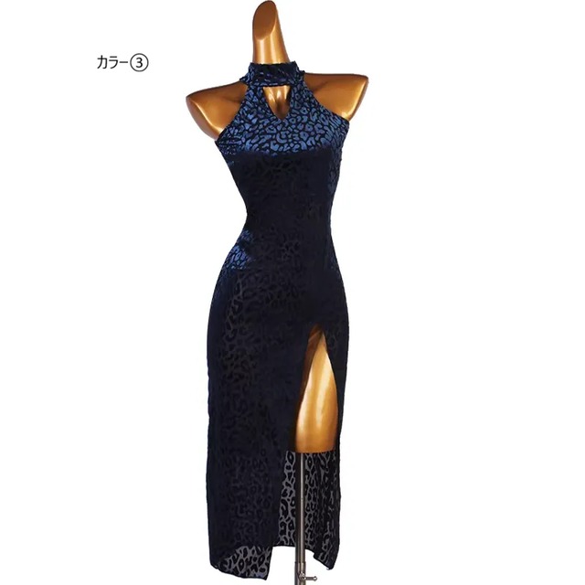 ホルターネック スリット タイトマキシ ダンスドレス　ds1504