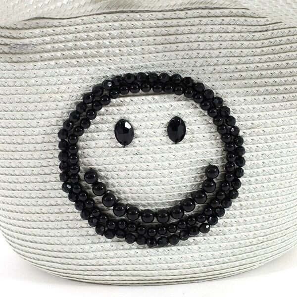 銀座カネマツ 未使用 ラフィア フリルデザイン かごバッグ 銀座