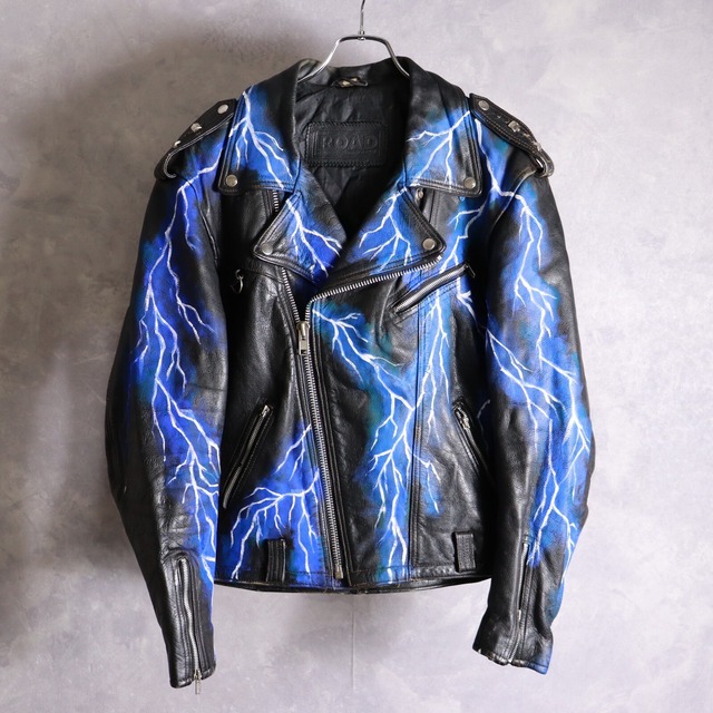 PAINT olfe.original Re:make thunder paint leather jacket