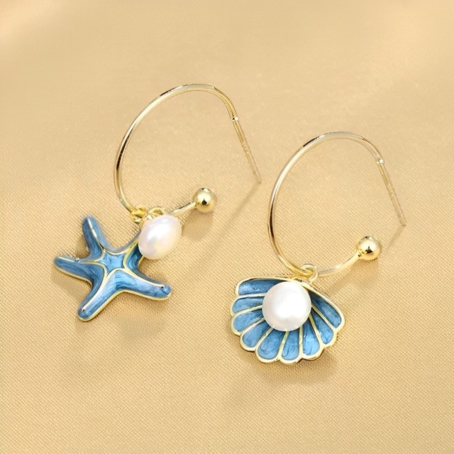 shell ＆ starfish パールピアス (kai0320)