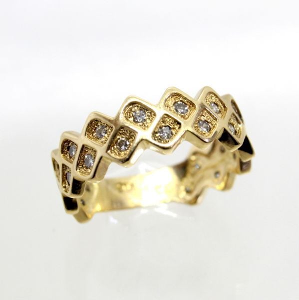 E389 K18 18金 WG リング 指輪 ダイヤ0.35ct 11号 2g