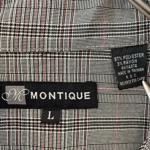 【MONTIQUE】フライフロント 長袖シャツ チェック柄 L ビッグサイズ US古着