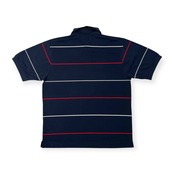 CUTTER&BUCK カッターアンドバック ゴルフ ロゴ入り ボーダー柄 半袖 ポロシャツ サイズ L /メンズ/ネイビー