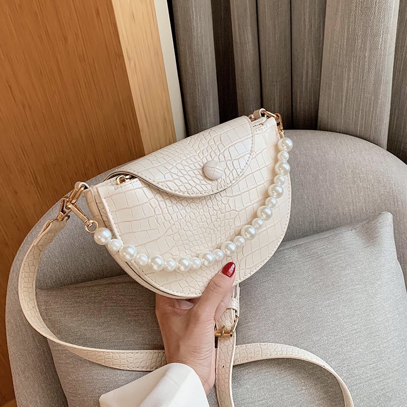 ネットレッドレディーススモールバッグ2020ニューウェーブオブサマーワイルドパールショルダーメッセンジャーバッグテクスチャーファッションサドルバッグ Tiancai_Wing_Bag0048719