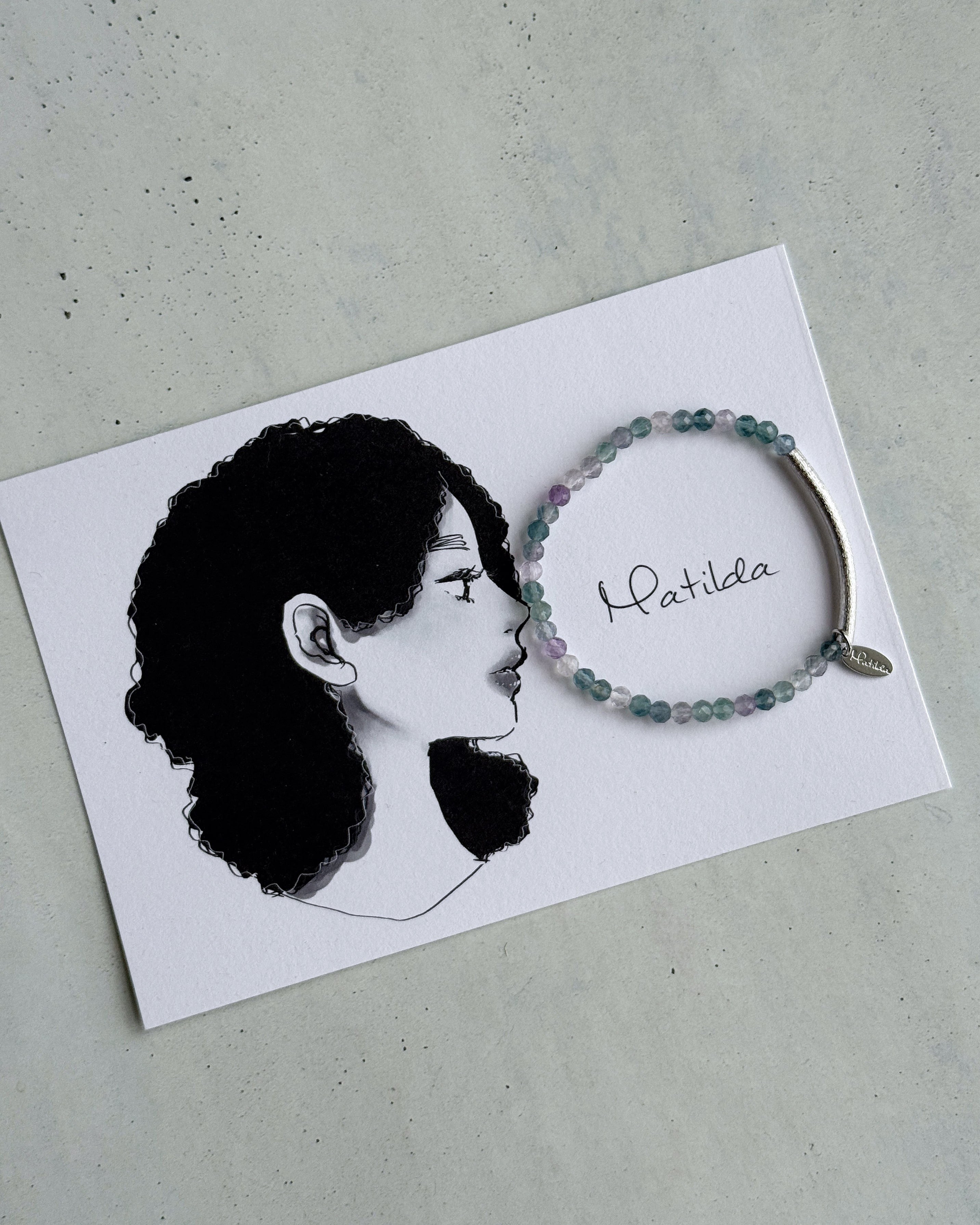 【再販】Tube & stone bracelet(フローライト)