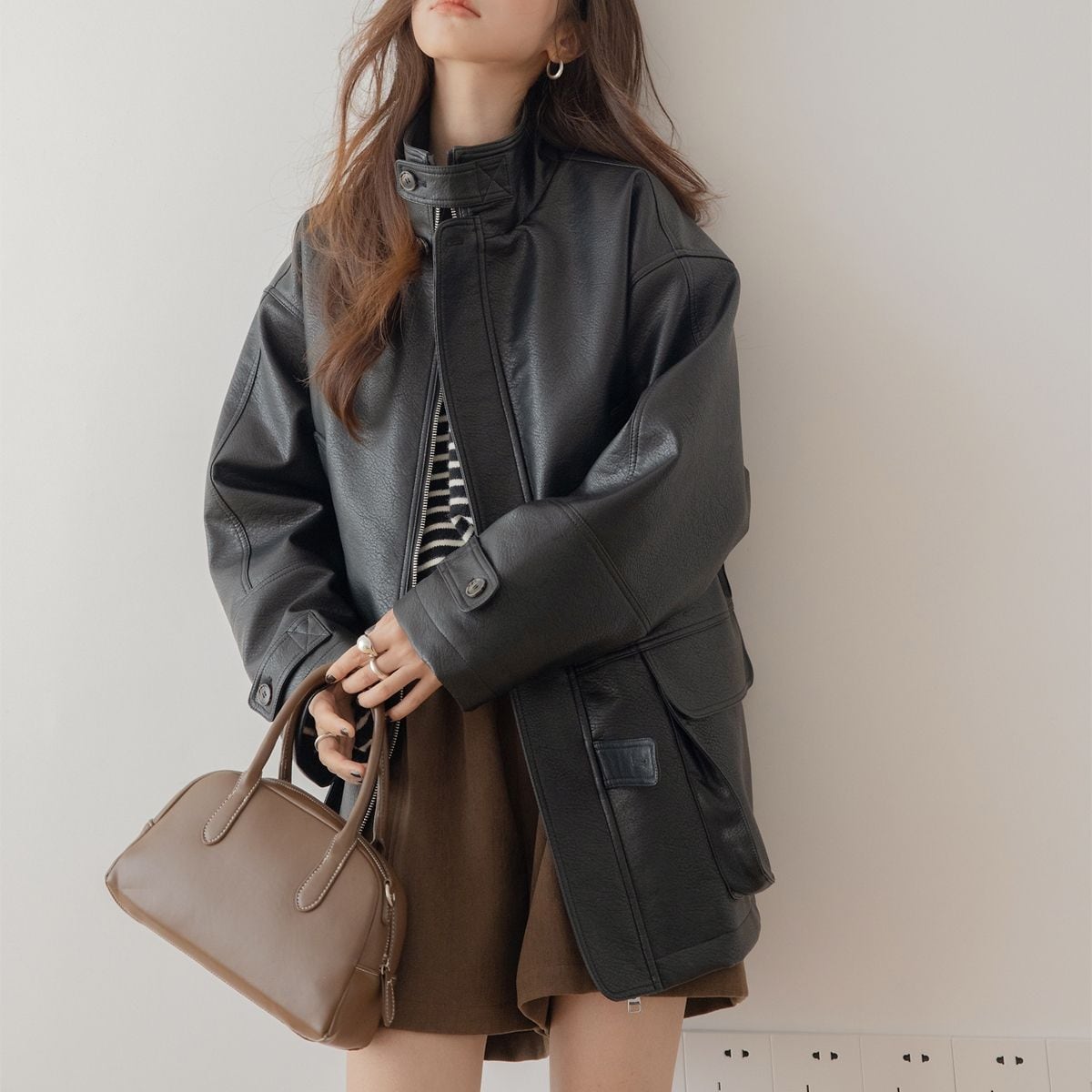 PUブラックレザージャケット OJ0410 | arc-en-ciel（アルカンシェル）